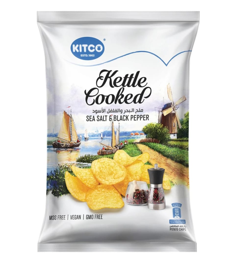 Kitco Cooked Blocks Sea Salt & Black Pepper Chips 150gm