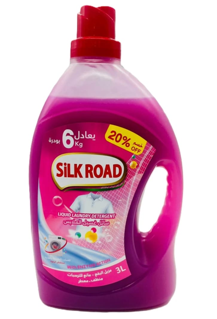 Silk Road Laundry Detergent Liquid, Pink, 3 Liters