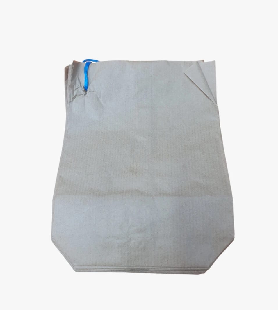 Durable Paper Bag for Food Products with Blue Plastic String Closure for Restaurants and Retailers