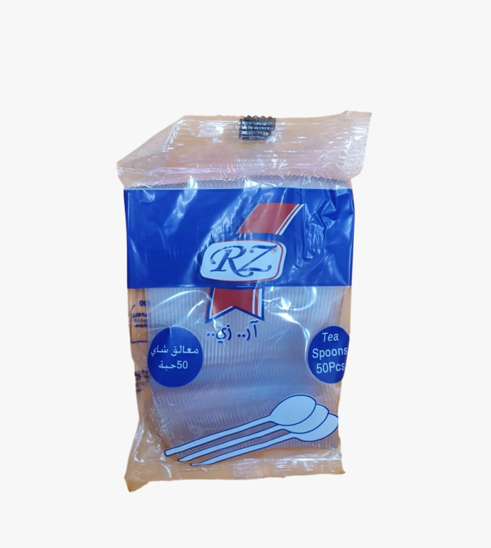 RZ High-Quality Plastic Tea Spoons for Daily Use and Occasions with Convenient and Easy-to-Use Packaging 50 Pieces