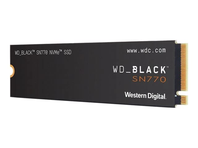 وسيط تخزين ذو حالة ثابتة (SSD) داخلي للألعاب WD_BLACK SN770 NVMe بسعة 1 تيرابايت - الجيل الرابع PCIe، M.2 2280، بسرعة تصل إلى 5,150 ميجابايت/ثانية - WDS100T3X0E
