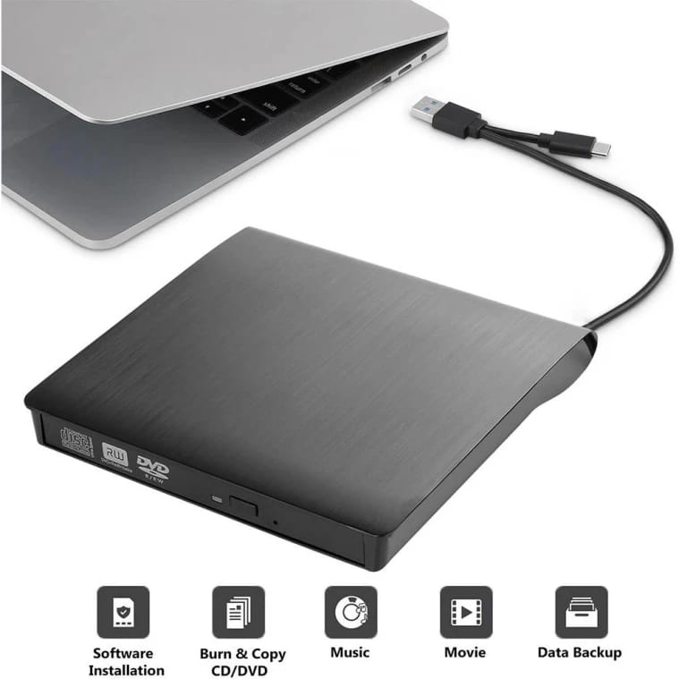 محرك أقراص DVD خارجي محمول HAING HI-0301-EDD USB 3.0 Type-C