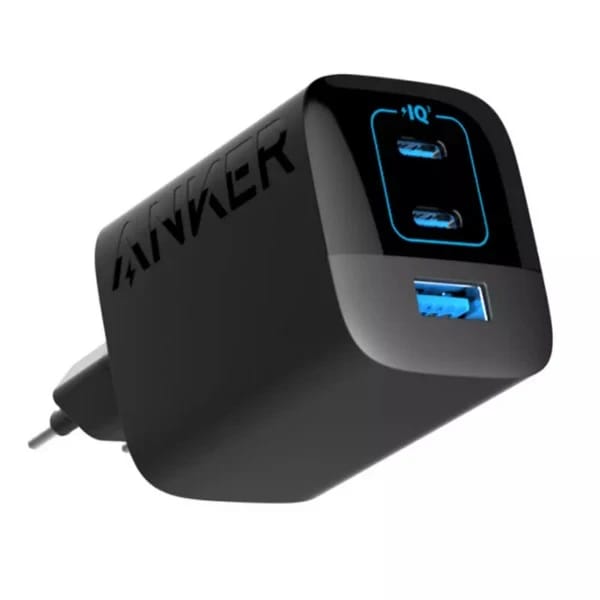 شاحن جداري Anker 336 بقوة 67 واط، 3 منافذ بتقنية PIQ 3.0، شاحن سريع مدمج وقابل للطي لأجهزة MacBook Pro وiPad وGalaxy وPixel وiPhone