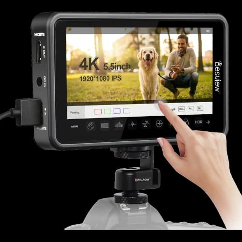 شاشة Desview R5II مقاس 5.5 بوصة تعمل باللمس للكاميرا بسطوع عالٍ 800 شمعة ودعم 4K HDMI و 3D LUT و HDR