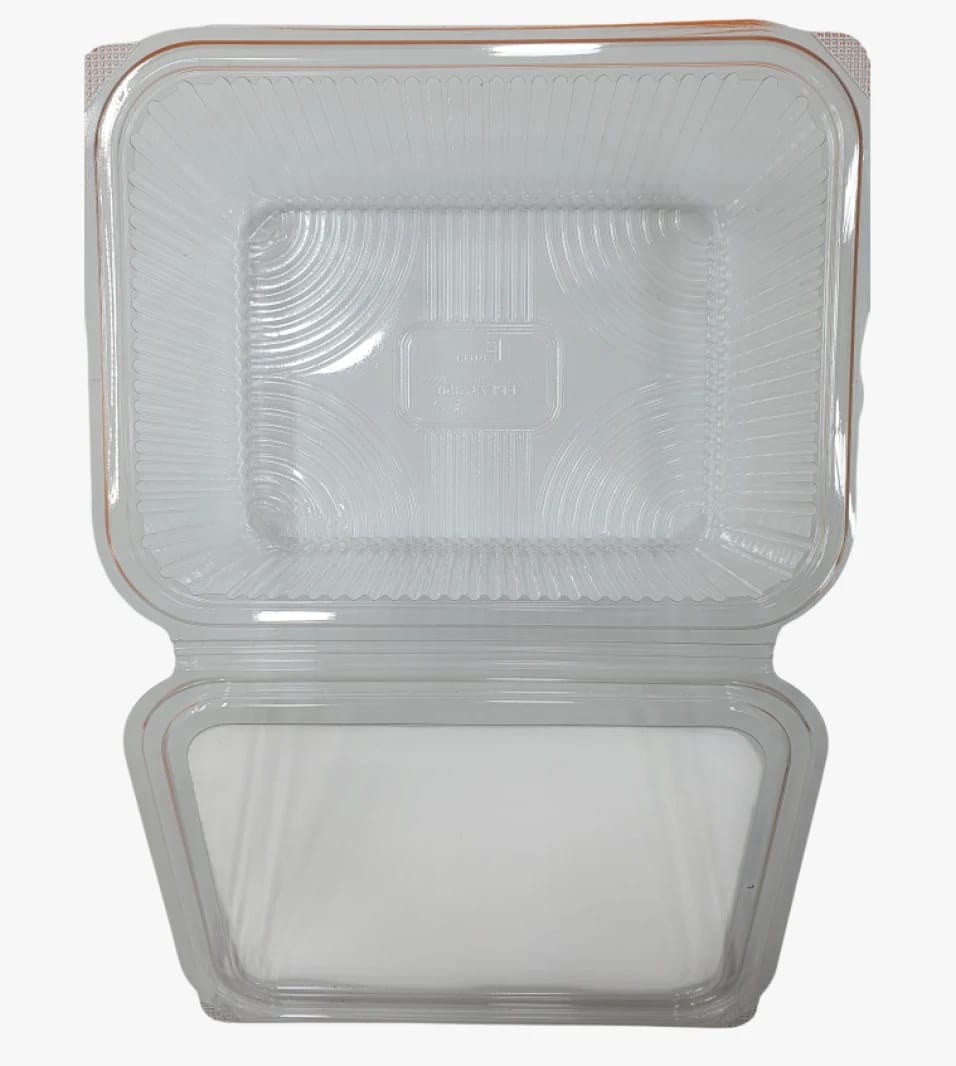 Medium Sized Clear Plastic Food Container with Transparent Lid, Perfect for Serving and Storing Various Foods for Restaurants and Cafés