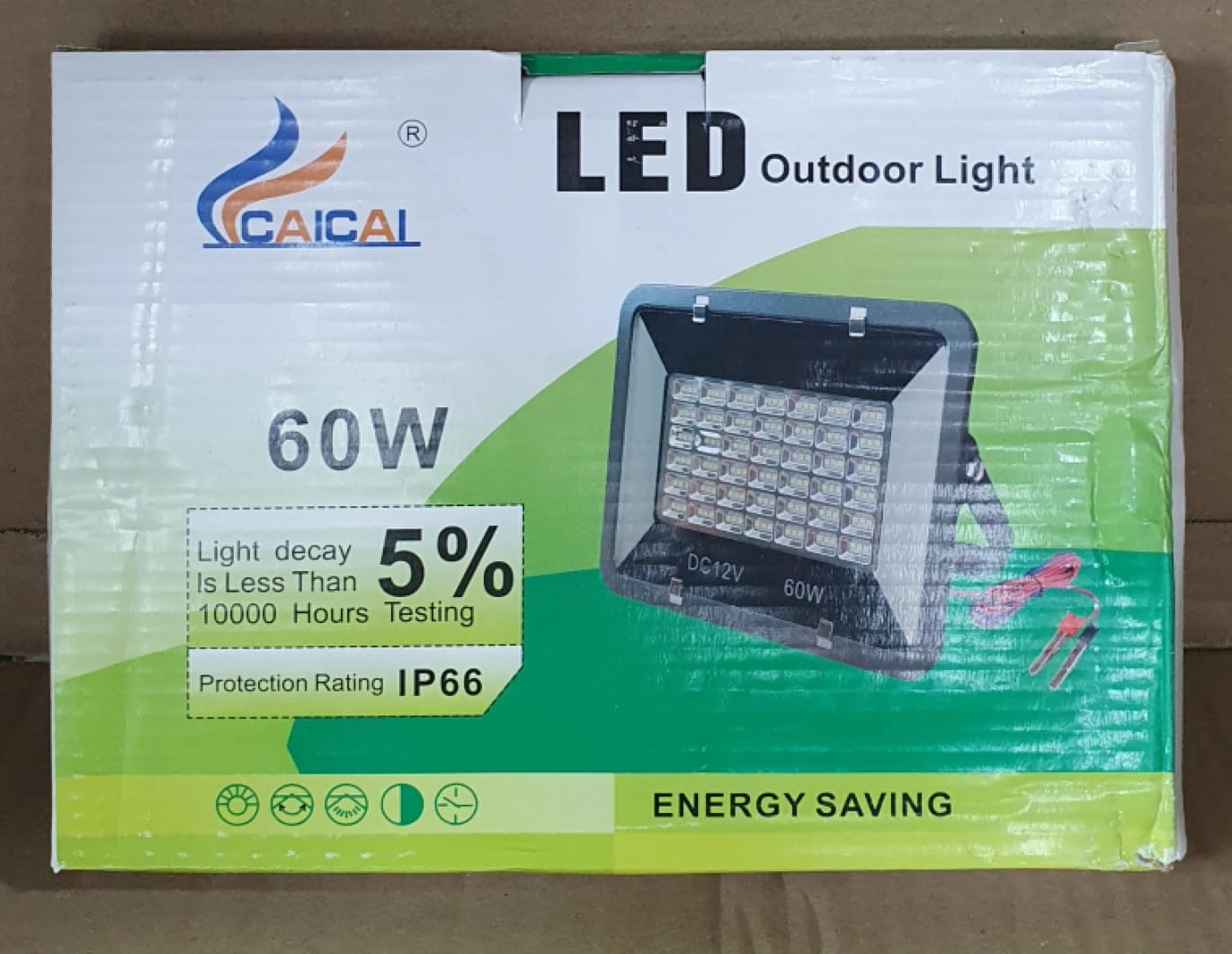 مصباح LED خارجي قوي 60 وات بتصميم متين للأماكن العامة والأمان من كايكال مع توفير الطاقة وكفاءة الإنارة