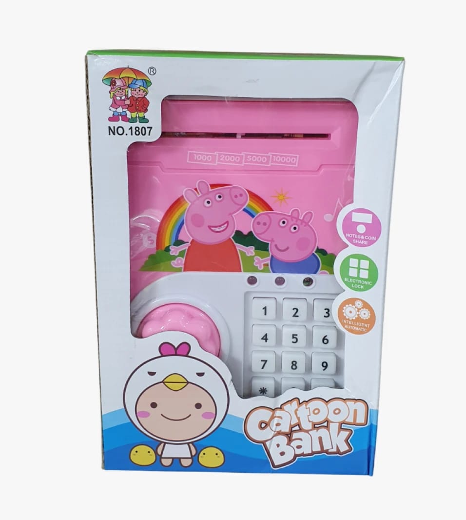 Cartoon Bank Educational Toy for Kids with Electronic Lock Design Featuring Beloved and Iconic Characters