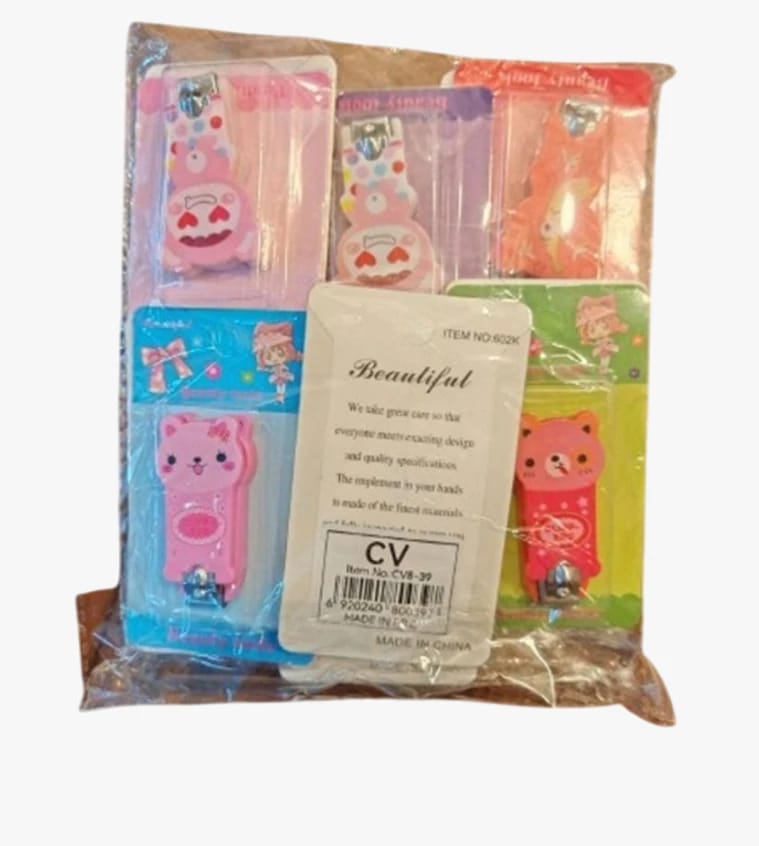 CV Children's Nail Clipper Set with Various Cartoon Animal Designs and Fun Colors for Engaging Young Users