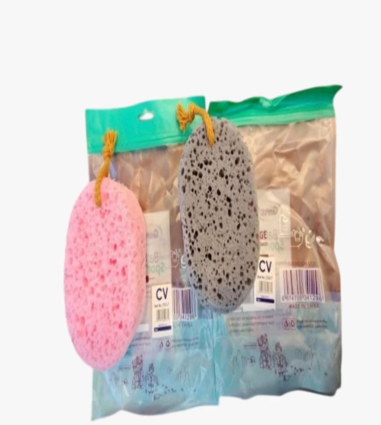 Children's Bath Sponge with Cartoon Design, Pink and Gray, For All Skin Types, Ultra Soft and Comfortable for Daily Use