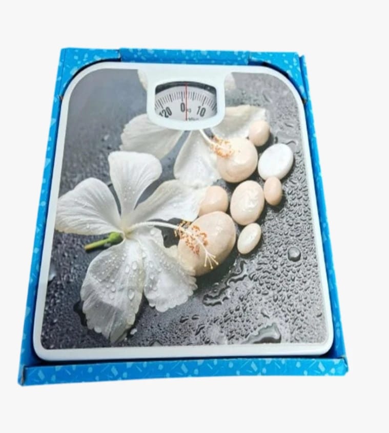 Reliable Brand Mechanical Weighing Scale with Orchid Design, Perfect for Home User Comfort and Efficiency
