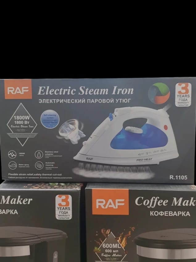 RAF Electric Steam Iron for Fabrics with Non-Stick Design for Modern Households with Comfort and Performance