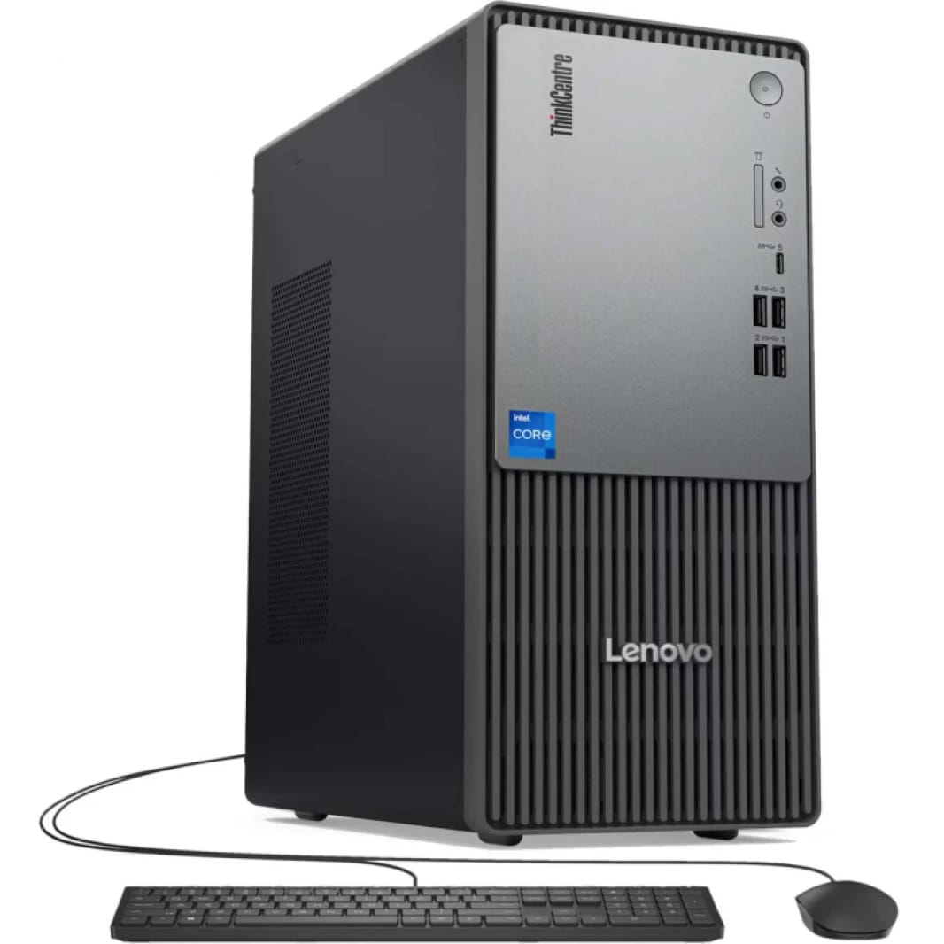 كمبيوتر لينوفو ThinkCentre Neo 50t المكتبي بمعالج Core i3-14100 من الجيل الرابع عشر ويدعم الاتصال اللاسلكي والبلوتوث