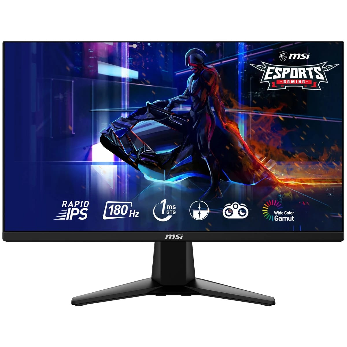 MSI G255F 24.5" Rapid IPS Full HD 1ms 180Hz Frameless Monitor with Night Vision & AMD FreeSync, 2x HDMI & Displayport - Black