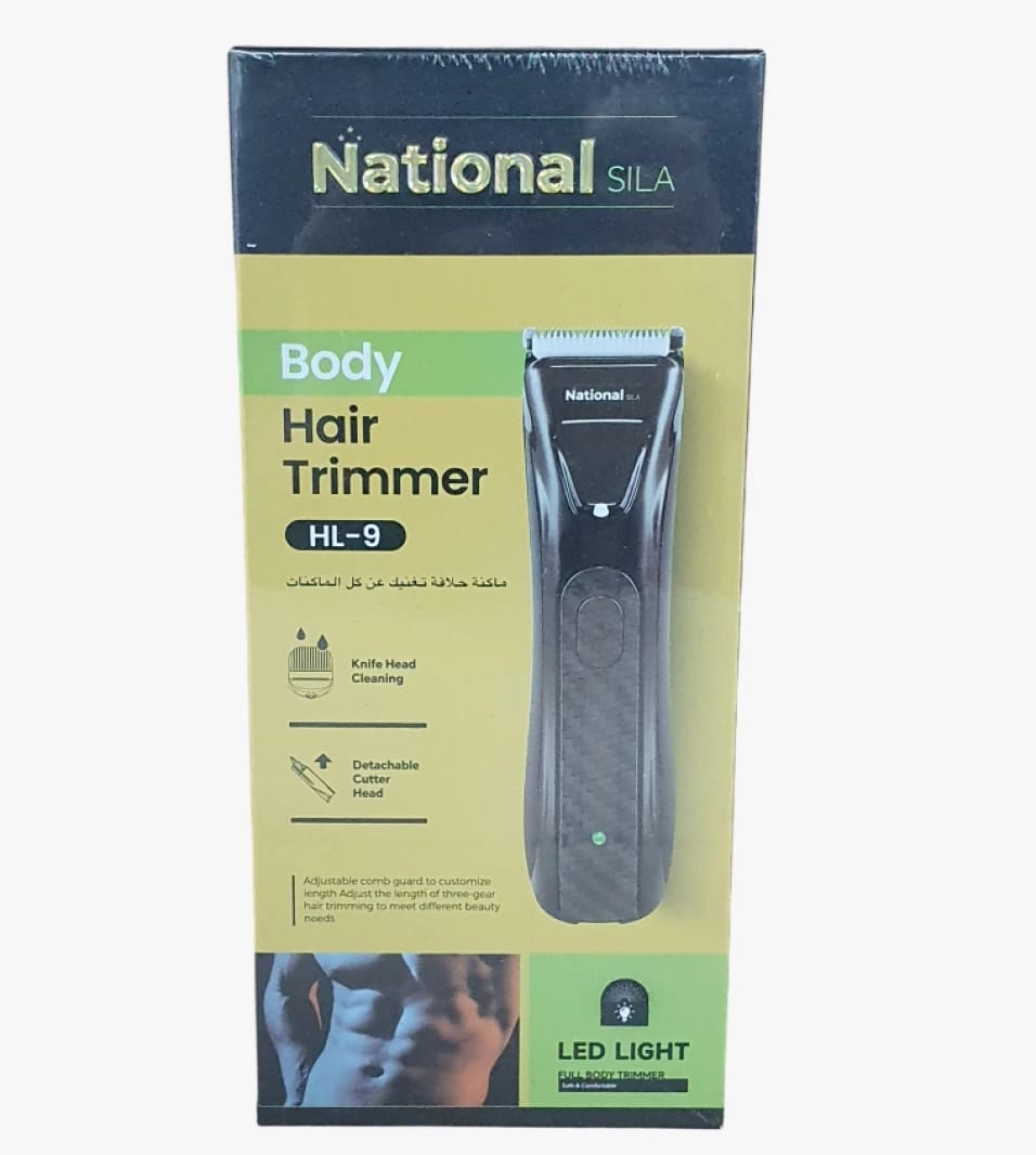 National Sila HL-9 Body Hair Trimmer for Men and Women, Modern Design with LED Light