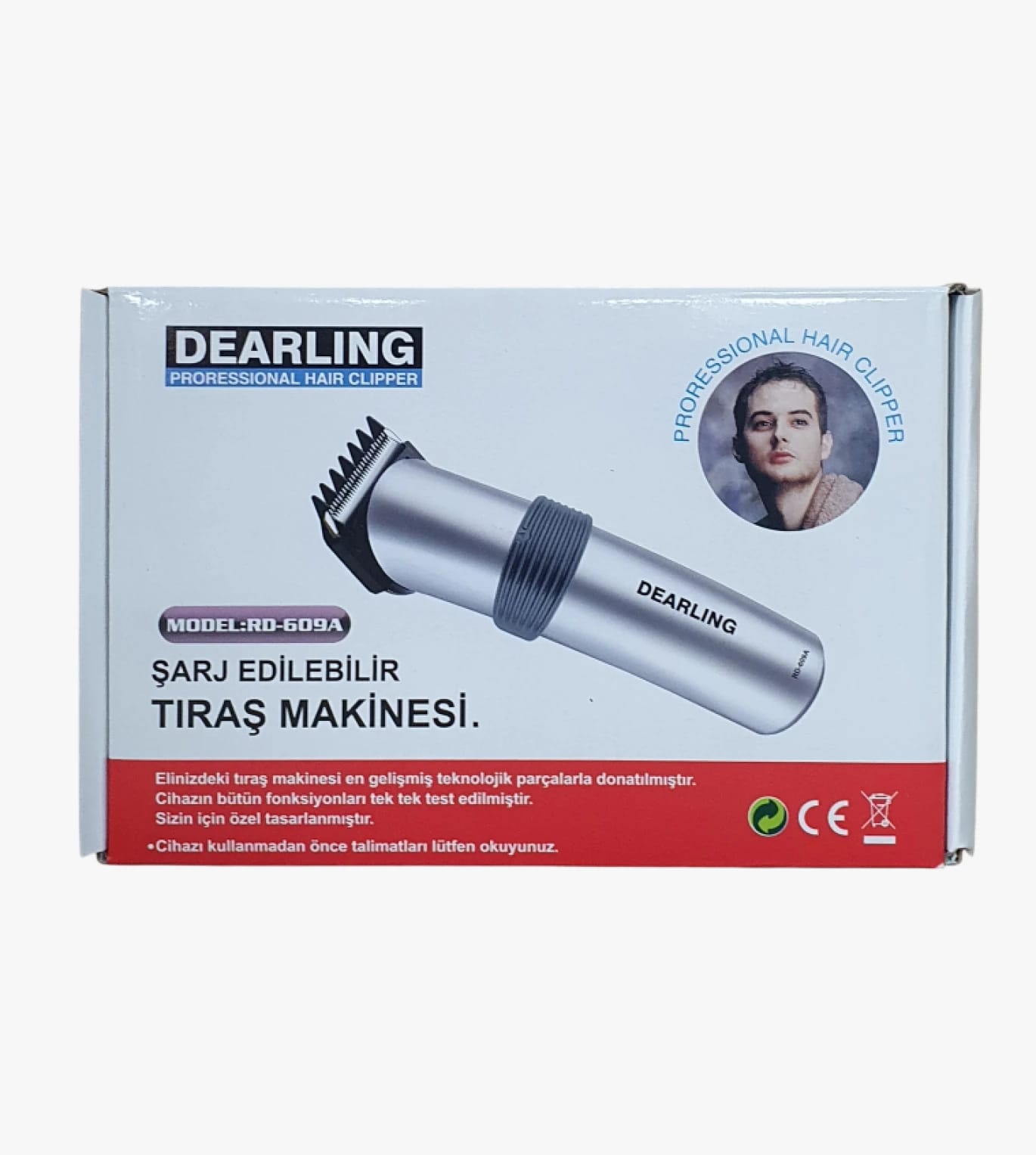 Dearling Hair Clipper Model RD-609A for Professional Use with Adjustable Sharp Blades and Rechargeable Battery for Men