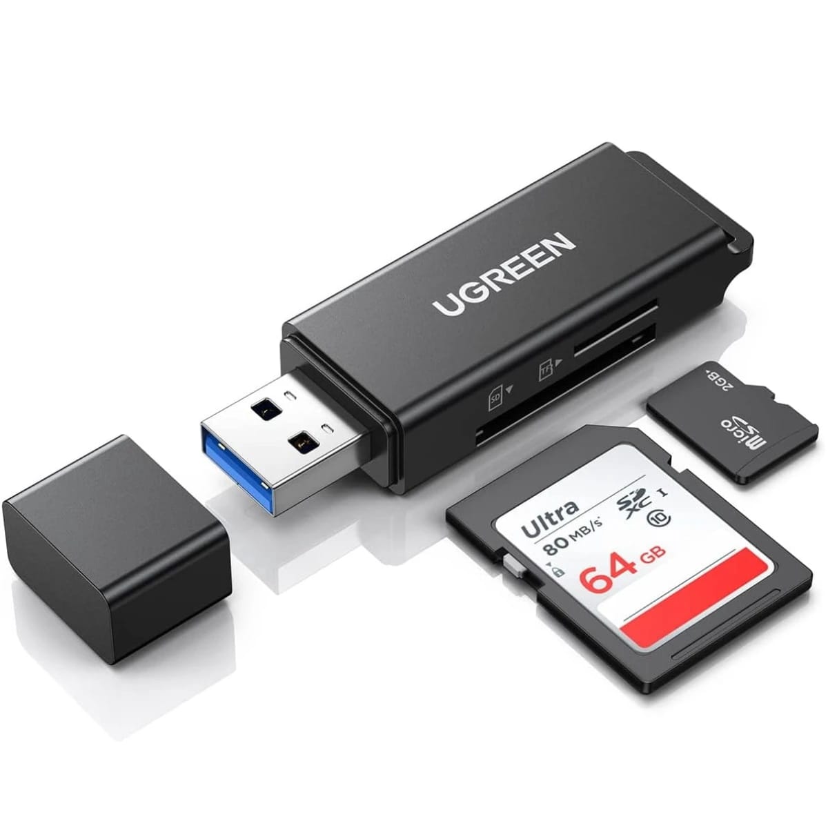 UGREEN USB3.0 TO TF+SD DUAL CARD READER BLACK