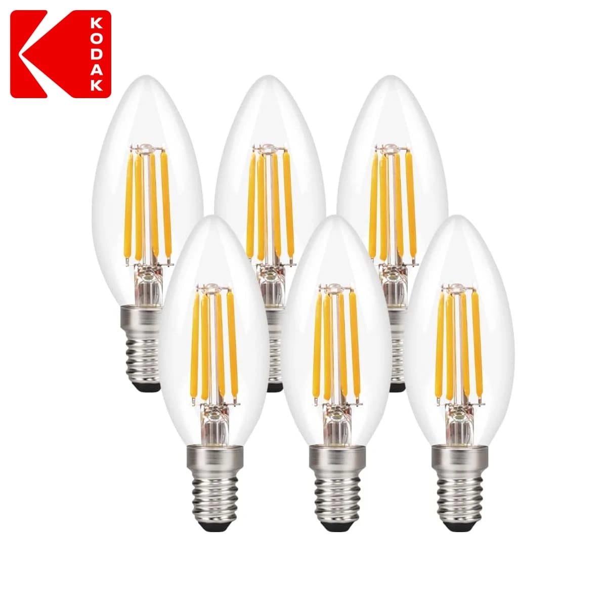 KODAK LED BULB 4W/40W 470-LUMENS WARM WHITE LED FILAMENT-BULB CANDEL-C37/E14