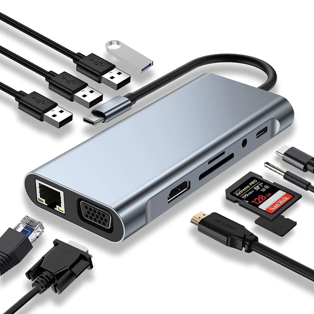 HAING TYPE C TO MULTIFUNCTIONAL ADAPTER 11 IN 1 4K