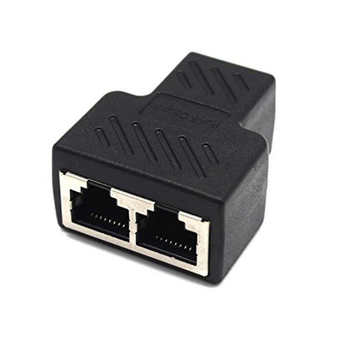 RJ45 to 2*RJ45 High Quality Black Metal Coupler Adapter