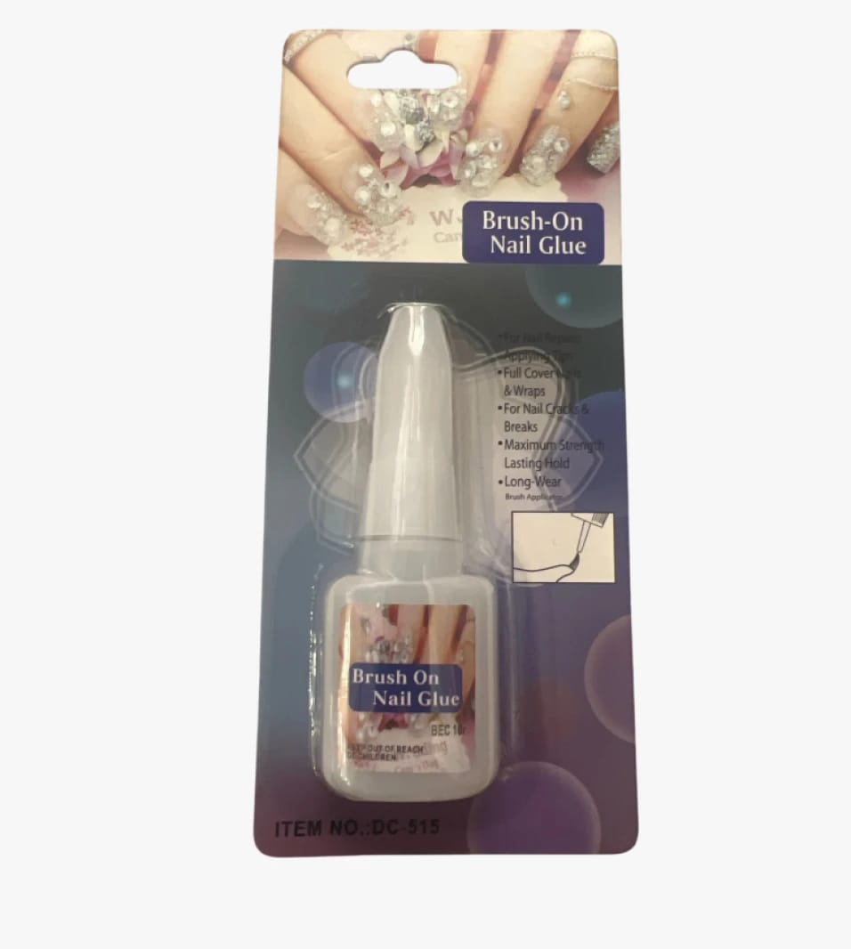 Brush-On Nail Glue for Full Coverage Nail Care, Designed for Women, Break-Resistant and Durable with Maximum Strength Adhesive.