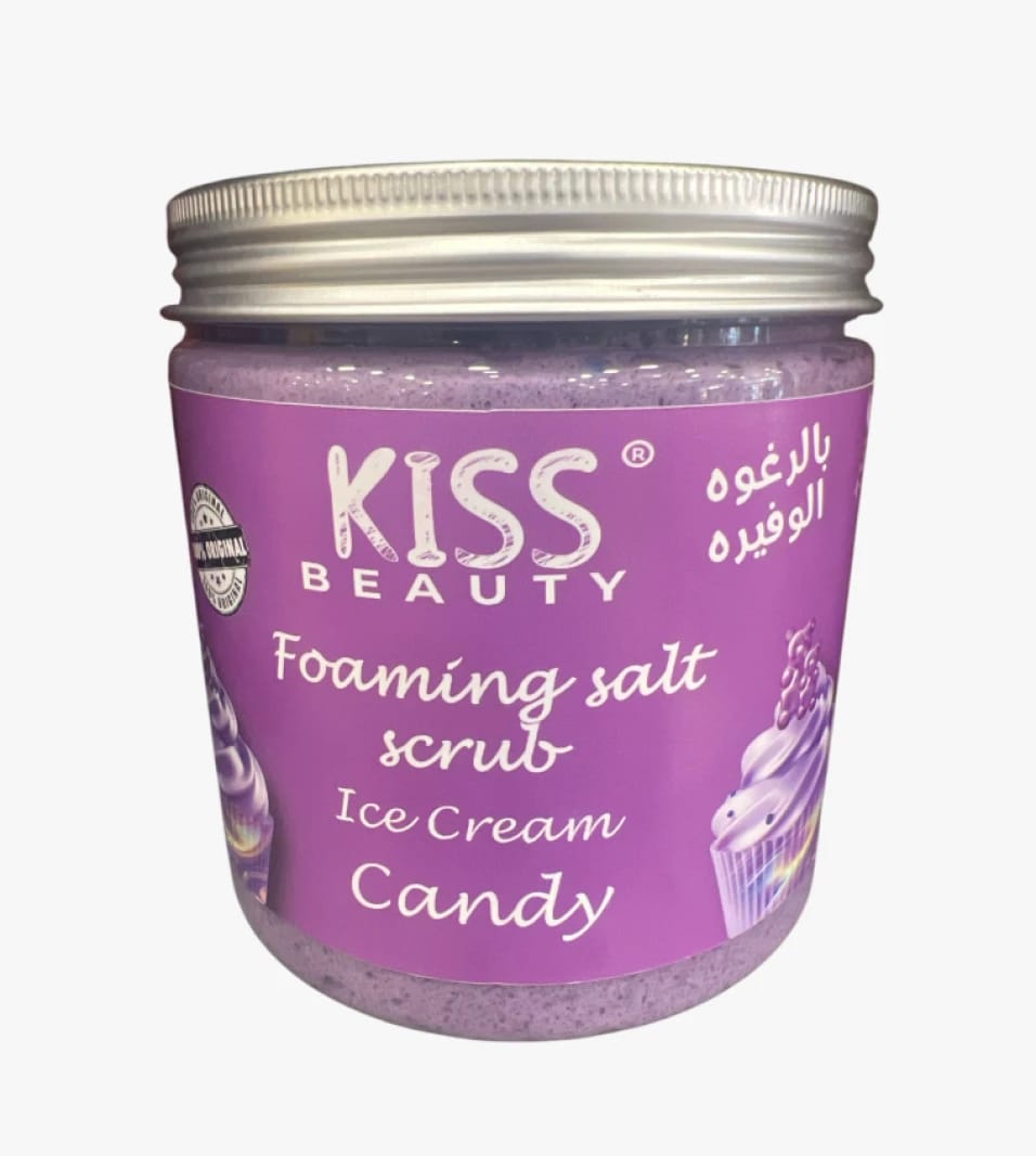 Foaming Salt Scrub by Kiss Beauty with Ice Cream Scent for Women, Delightful Skincare for Trendy and Stylish People