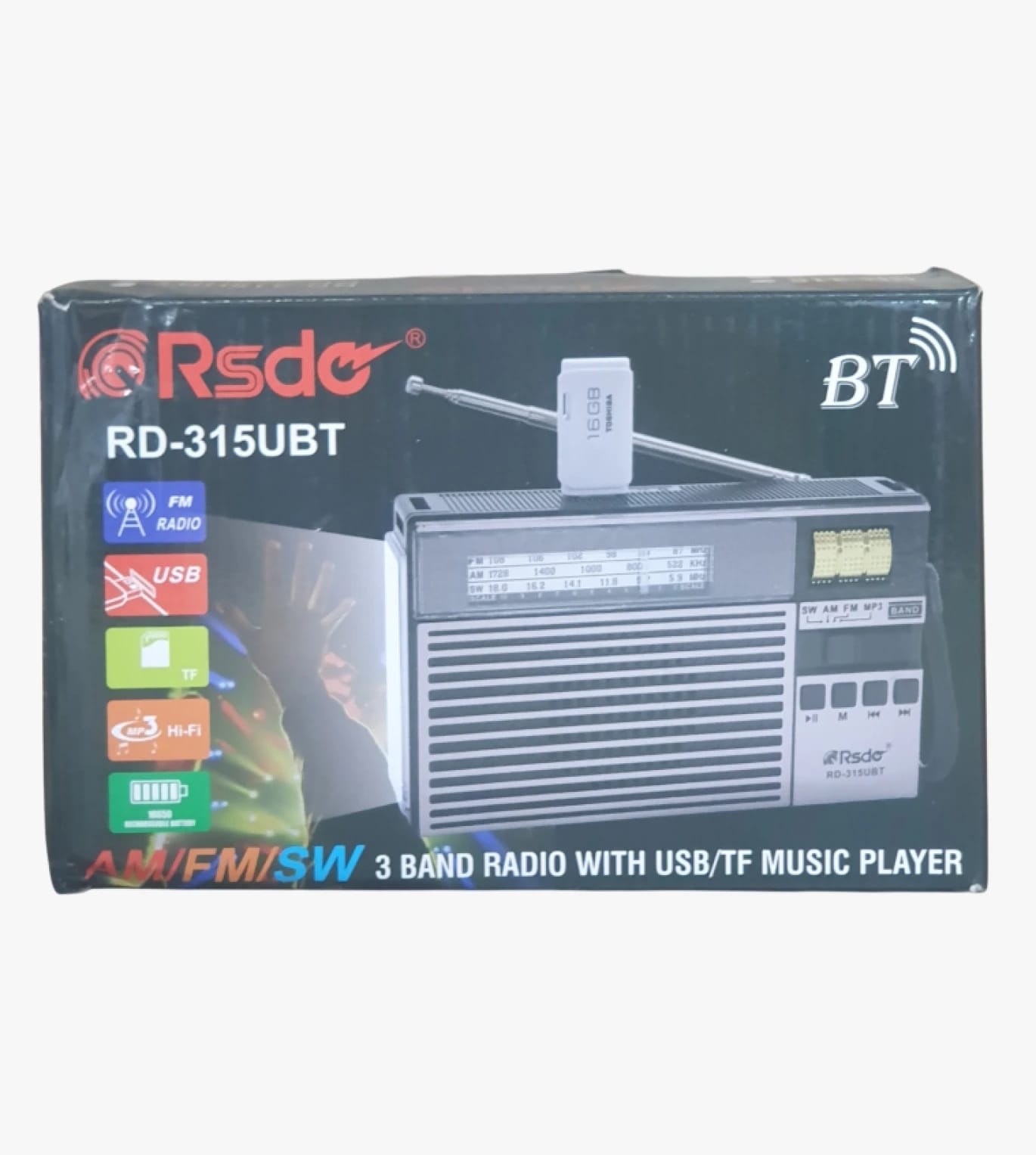 RSDO RD-315UBT Multi-Functional Radio with USB/TF Music Player for Music Enthusiasts and Listeners