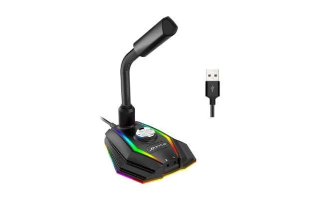 Desktop Microphone 3.5mm / USB / RGB / EQ Studio Vocal Record 360 Omnidirectional Gaming Microphone