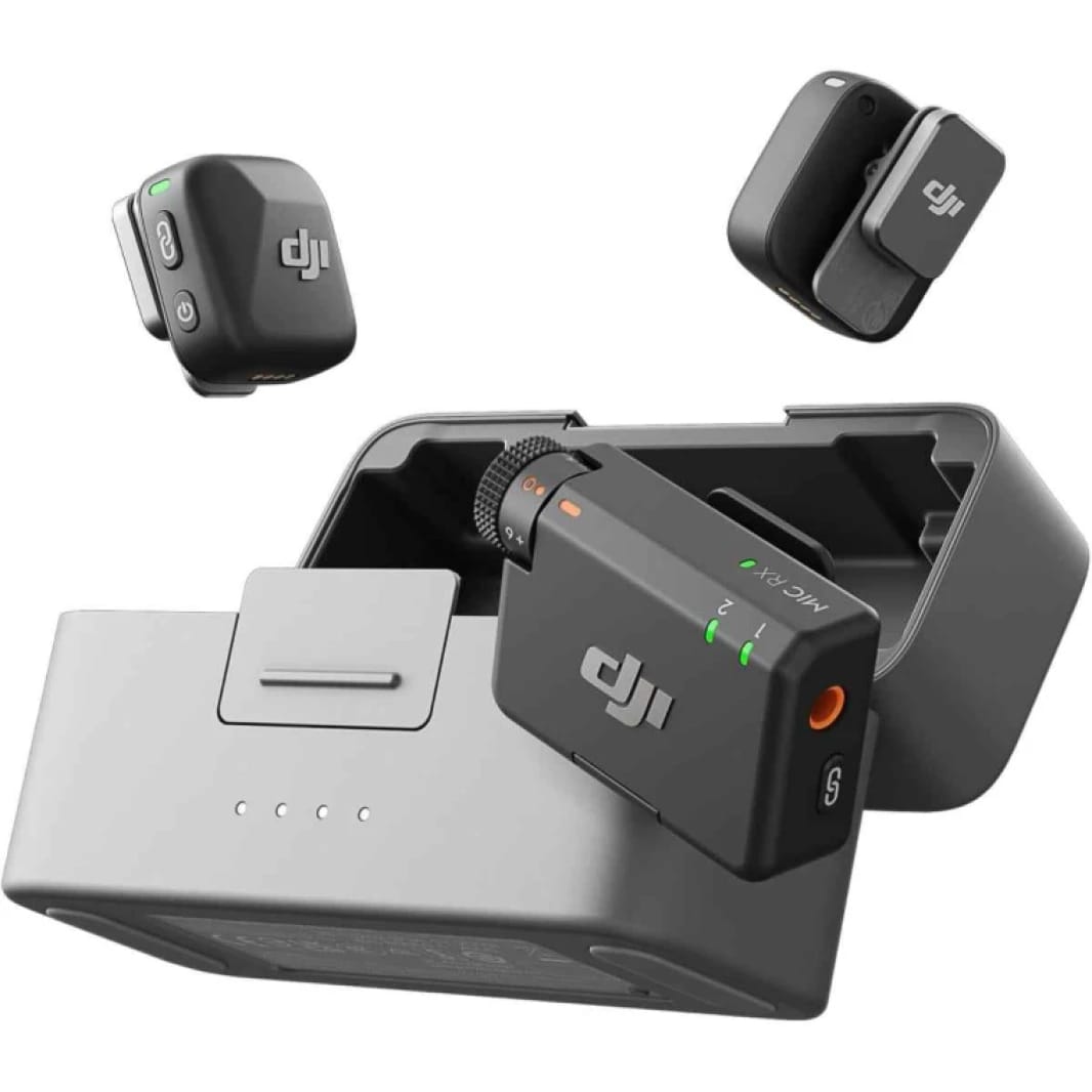 DJI Mic Mini (2 TX + 1 RX + Charging Case), Ultralight, Detail-Rich Audio, 48h Use, Noise Cancelling, Automatic Limiting, Wireless Microphone For Camera/iPhone/Android, Vlogging, Streaming