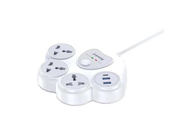 شريط طاقة Huntkey SZN307C مع محطة شحن وحماية من اندفاع التيار، 1.5 متر