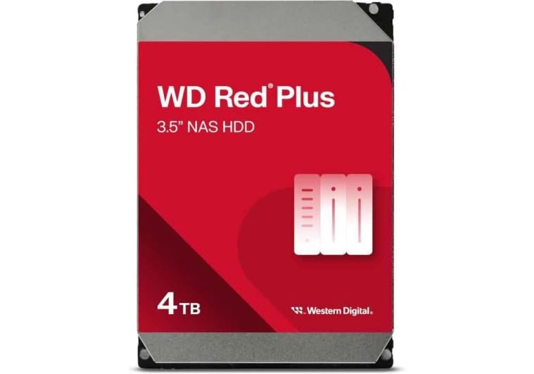 Western Digital 4TB WD Red Plus NAS Internal Hard Drive HDD - 5400 RPM, SATA 6 Gb/s, CMR, 256 MB Cache, 3.5-inch - WD40EFPX