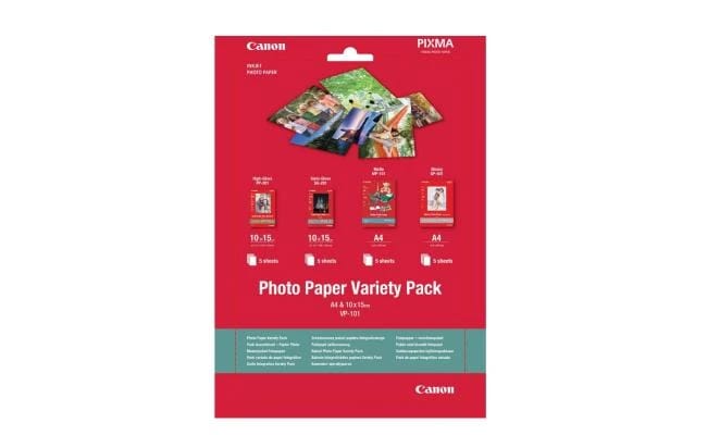 Canon VP-101 Photo Paper Variety Pack, 4x6” and A4, 20 Sheets