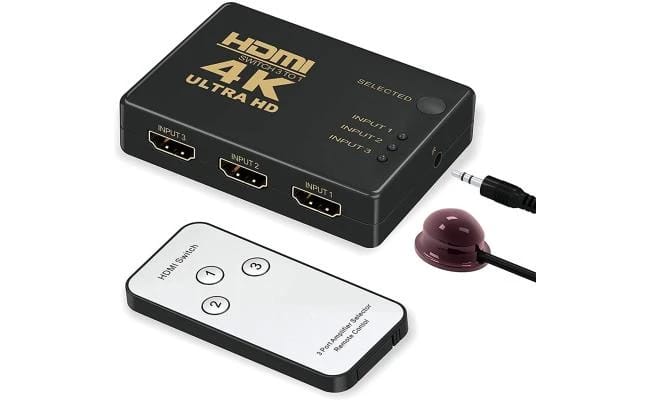 4K HDMI Switcher With IR Remote Control 3 Port