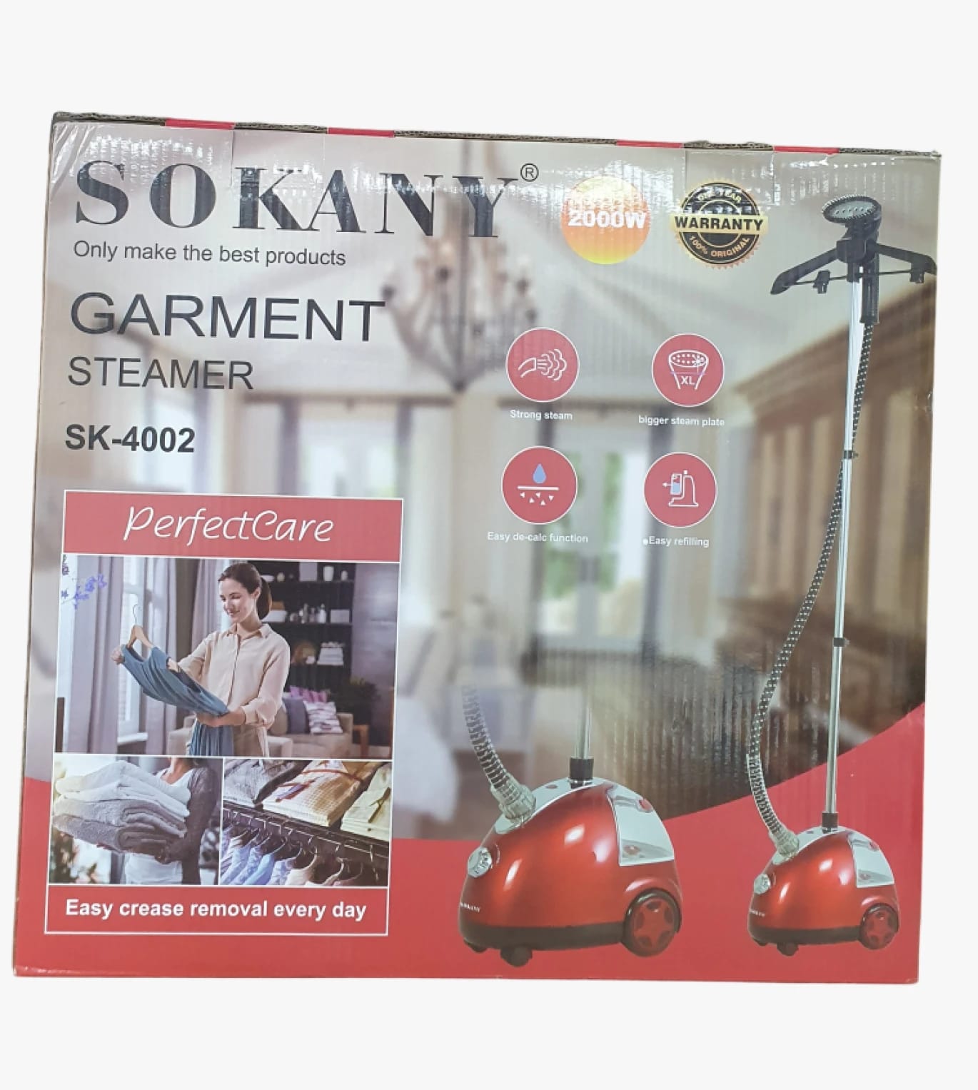 مكواة بخار الملابس من سوكاني موديل SK-4002 بتصميم حديث لأفضل عناية بالأقمشة لجميع أفراد الأسرة والتخلص من التجاعيد بسهولة