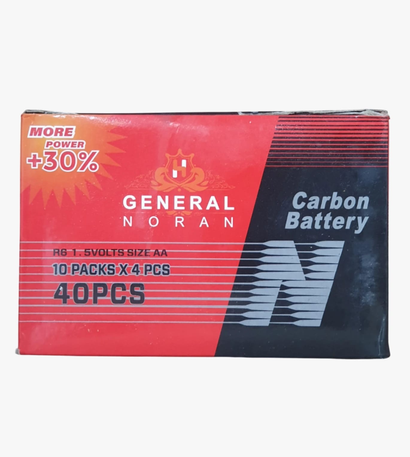 General Noran High Performance Carbon Batteries for Intensive Use 1.5V AA Size for Various Household and Tech Devices