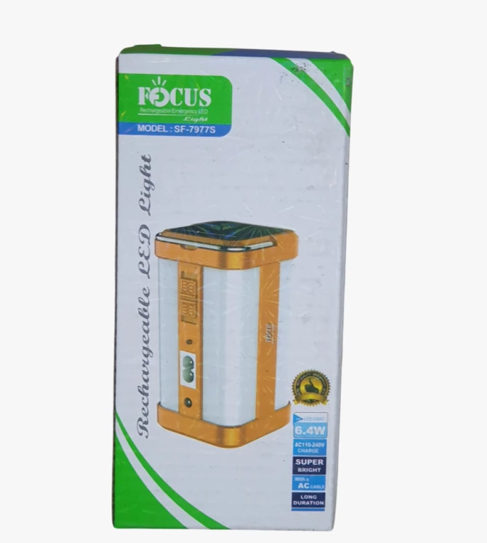 فوكاس مصباح LED قابل لإعادة الشحن تصميم SF-7977S للمستخدمين الذين يبحثون عن إضاءة متينة ومشرقة.