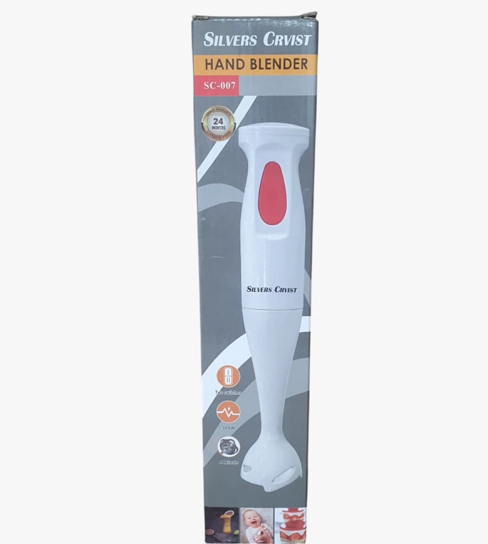 Silvers Crvist Hand Blender Versatile Kitchen Appliance with Quiet Motor and Easy Clean Feature for Foods and Drinks