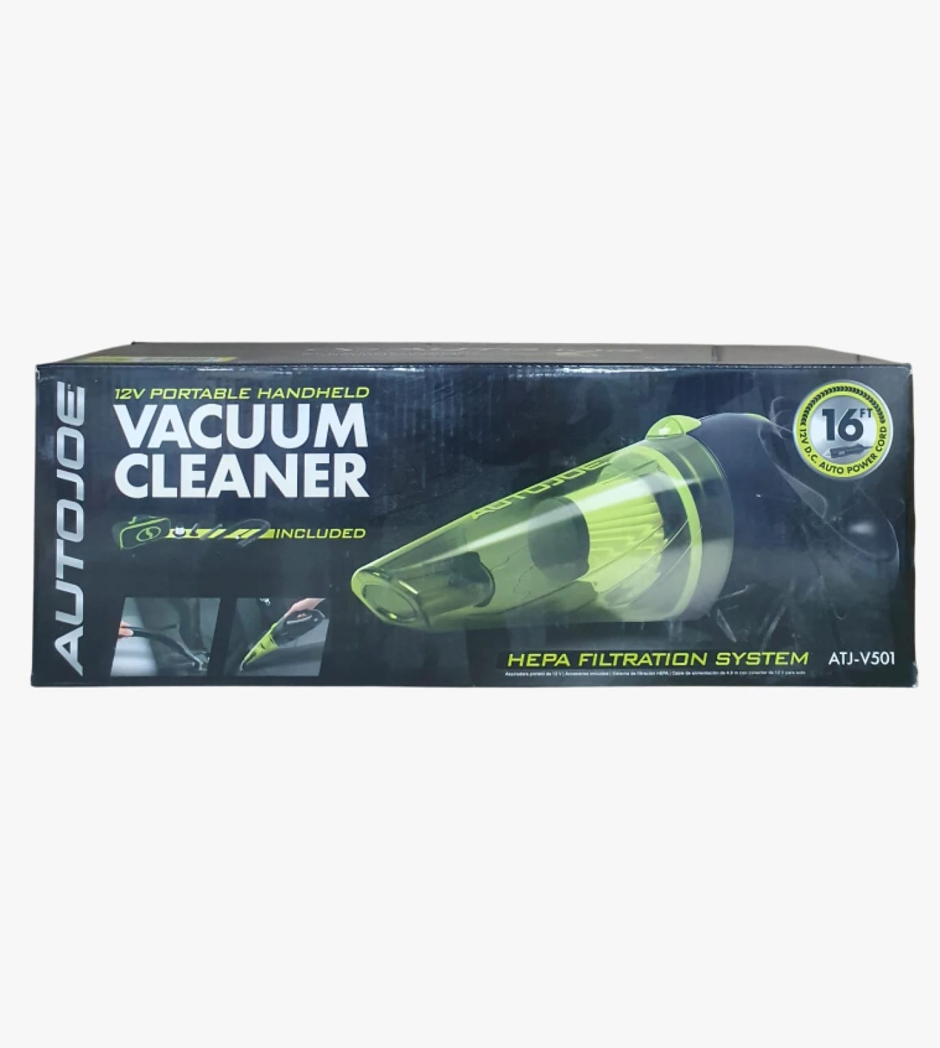 Auto Joe 12V Portable Handheld Vacuum Cleaner with Filtration System and Strong Suction for Car Users