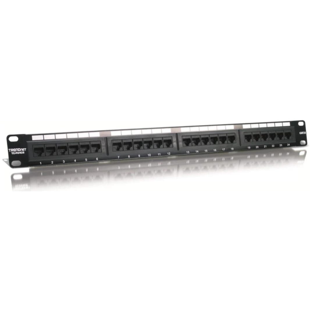 لوحة توصيل (باتش بانل) تريندنت 24 منفذ Cat6 موديل P24C6