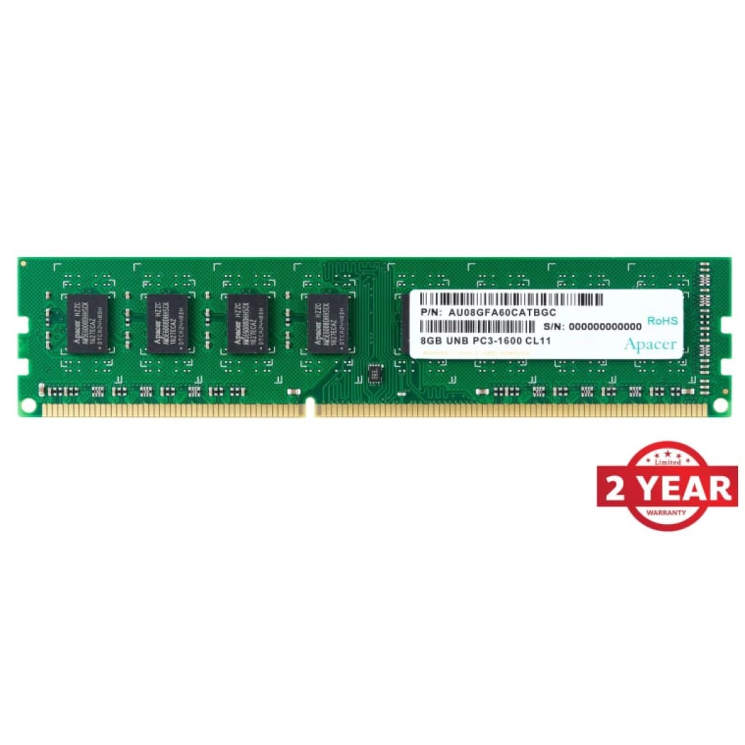 ذاكرة رام Apacer U-DIMM للكمبيوتر المكتبي DDR3L بسرعة 1600 ميجاهرتز وسعة 8 جيجابايت