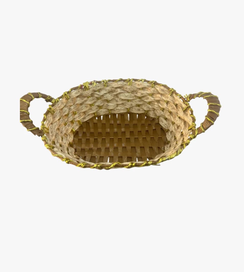 Elegant Handmade Woven Basket with Natural Design and Dual Handles for Home or Store - Perfect Organization Brand