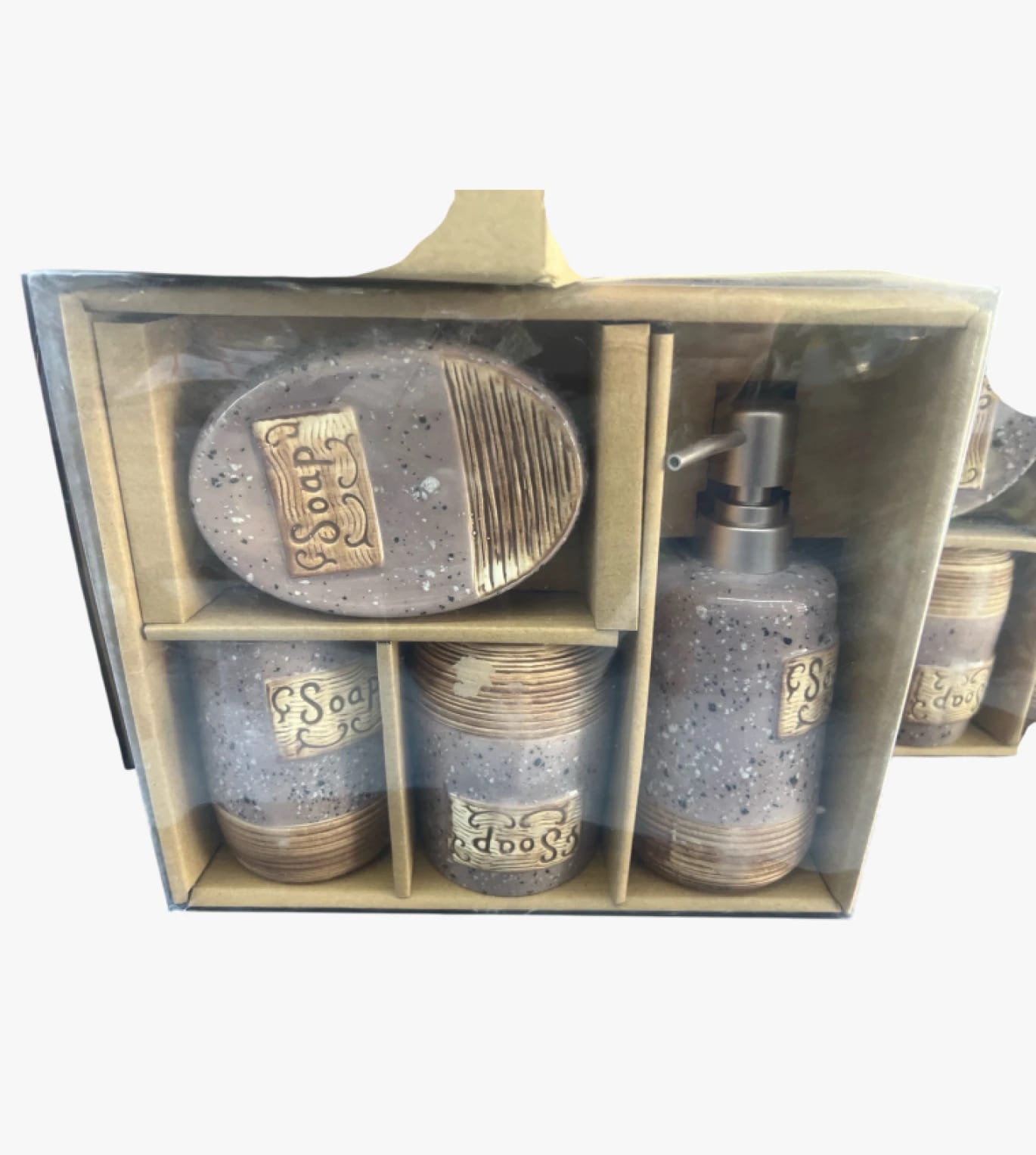 Exclusive Ceramica Bathroom Set - Soap Dispenser, Toothbrush Holder, Soap Dish for Modern Luxury Bathrooms