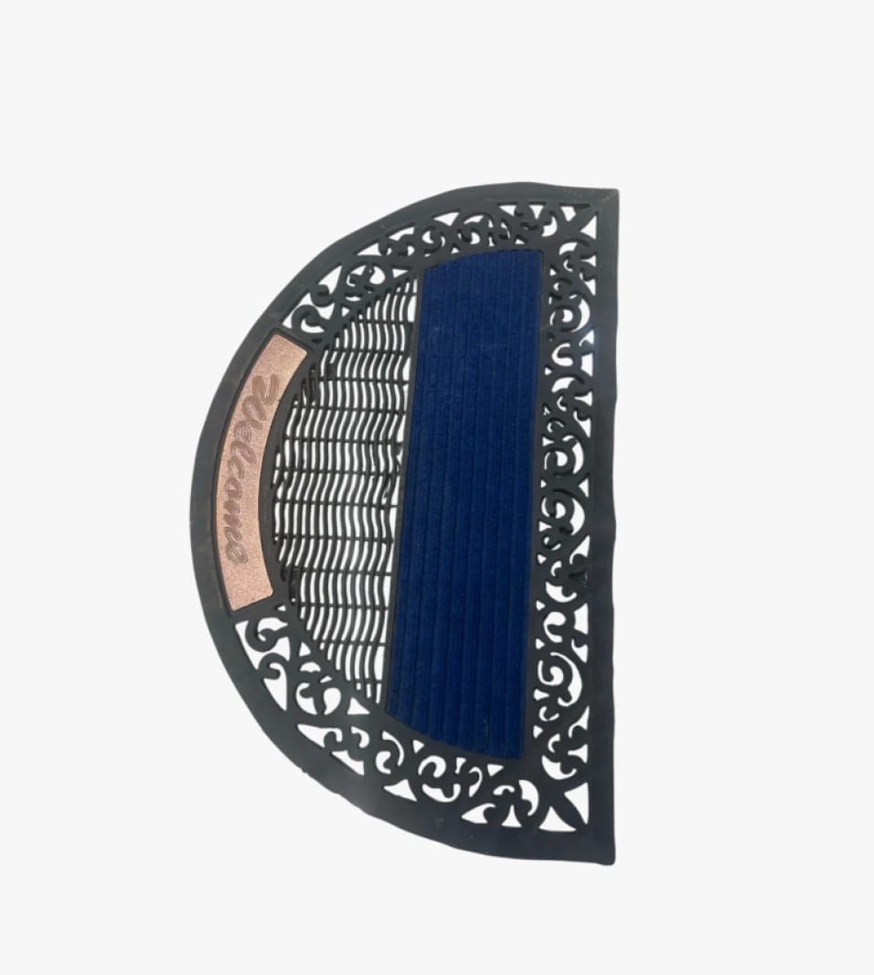 Vintage-Style Half-Circle Welcome Mat with Elegant Design Perfect for Home Entrances