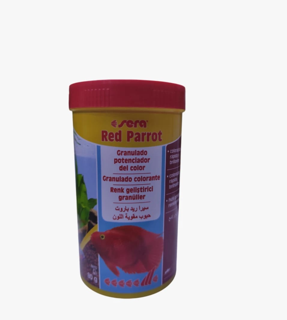 Sera Red Parrot Color Enhancing Granules for Vibrant Aquarium Fish Feed Red Parrot Fish