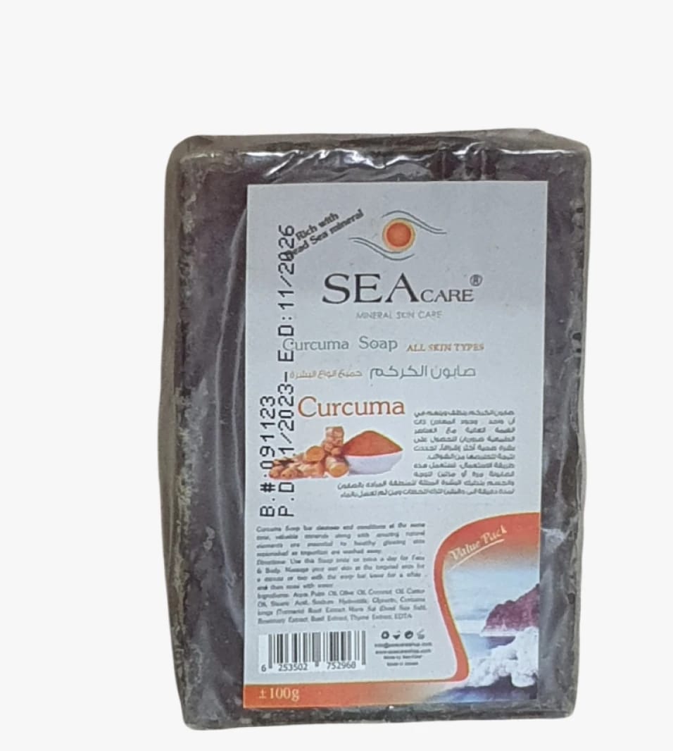 SeaCare Mineral Skin Care Curcuma Soap for All Skin Types Enriched with Dead Sea Elements for Radiance and Hydration