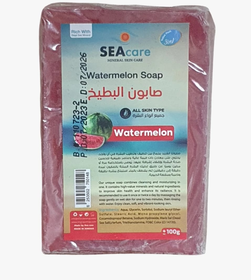 Seacare Watermelon Soap for All Skin Types, Deep Cleansing and Hydrating with Effective Mineral Formula for Skin Radiance