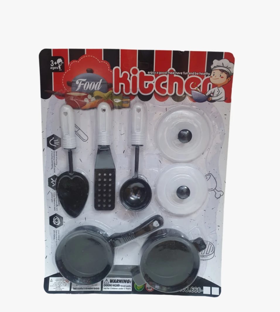 Food Kitchen Brand Play Kitchen Tool Set for Children, Fun Design to Inspire Kids' Imagination and Encourage Learning Through Safe Play.