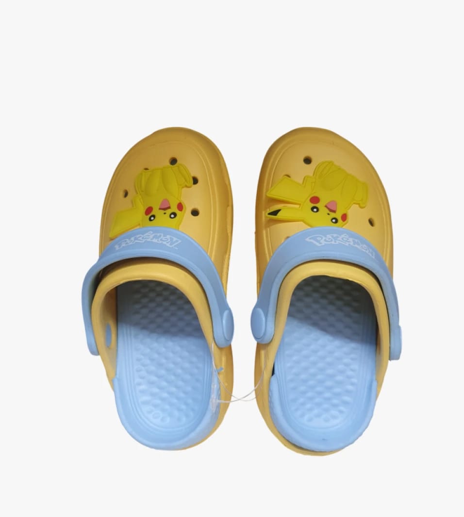 Children's Croc-Style Clogs with Stylish and Iconic Pokémon Character Design, Perfect for Young Kids' Summer Outdoor Play.