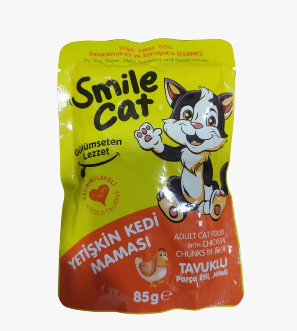 Smile Cat Adult Cat Food with Delicious Chicken Flavor in Jelly that Cats Love with High Quality