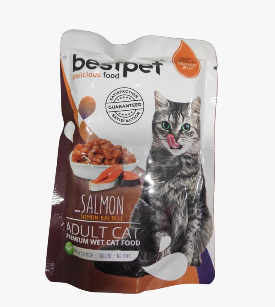 Best Pet Premium Wet Cat Food with Salmon Flavor for Adult Cats Featuring Tasty and Healthy Ingredients to Keep Your Cat Happy