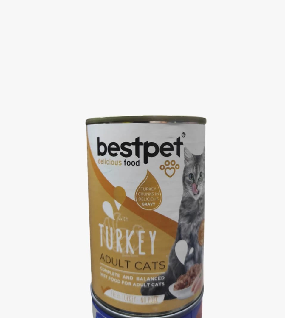 Bestpet Delicious Food Turkey Chunks for Adult Cats in Savory Gravy Perfect for Feline Dietary Needs
